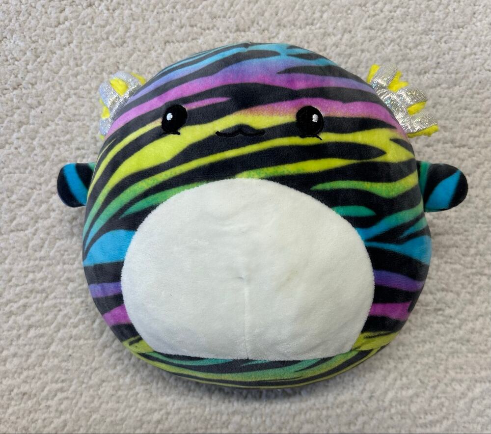 Squishmallows Mystery Squad Scented Rainbow Zebra Axolotl Plush Stuffed Animal